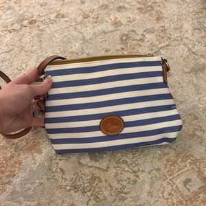 Dooney & Bourke Blue and Cream Striped Crossbody Bag